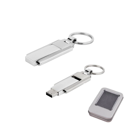 7274-8GB GÜMÜŞ 8 GB Metal Anahtarlık USB Bellek