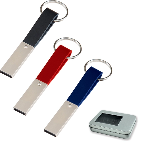 7256-32GB SİYAH 32 GB Metal USB Bellek Anahtarlık