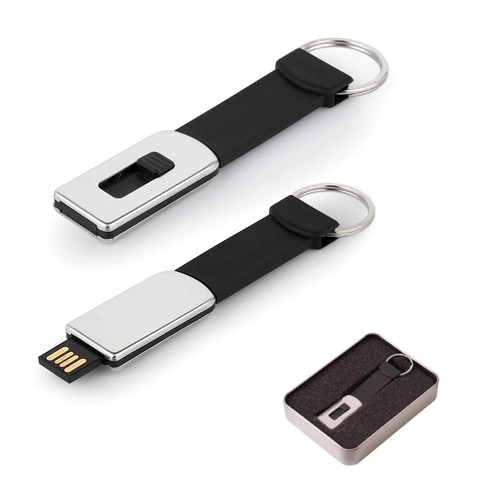 7275-8GB SİYAH 8 GB Metal Anahtarlık USB Bellek